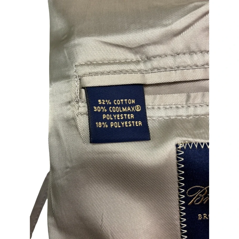 Brooks Brothers Brookspoplin 48R 43x39 Tan Cotton 2pc Pant Suit Flat Front Mens